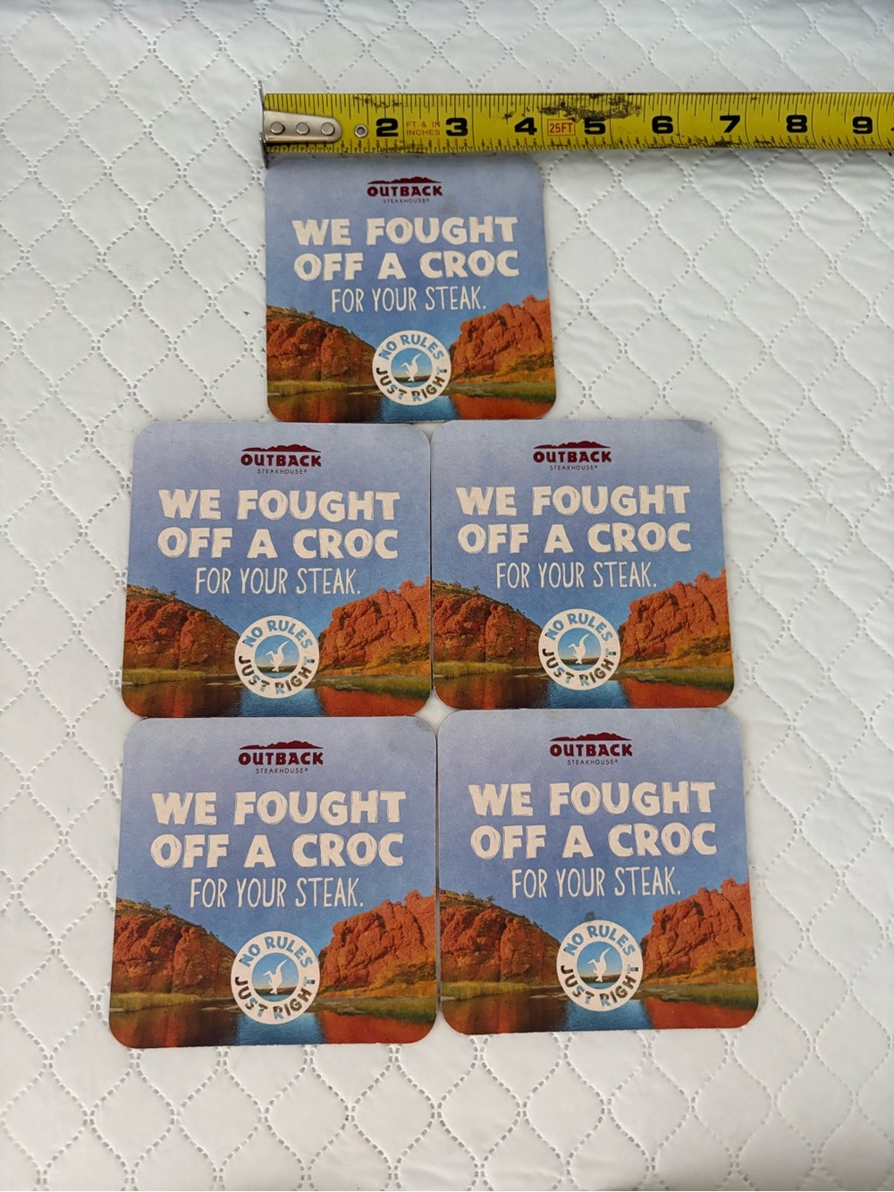 Outback Steakhouse Double Sided Coasters Set of 5